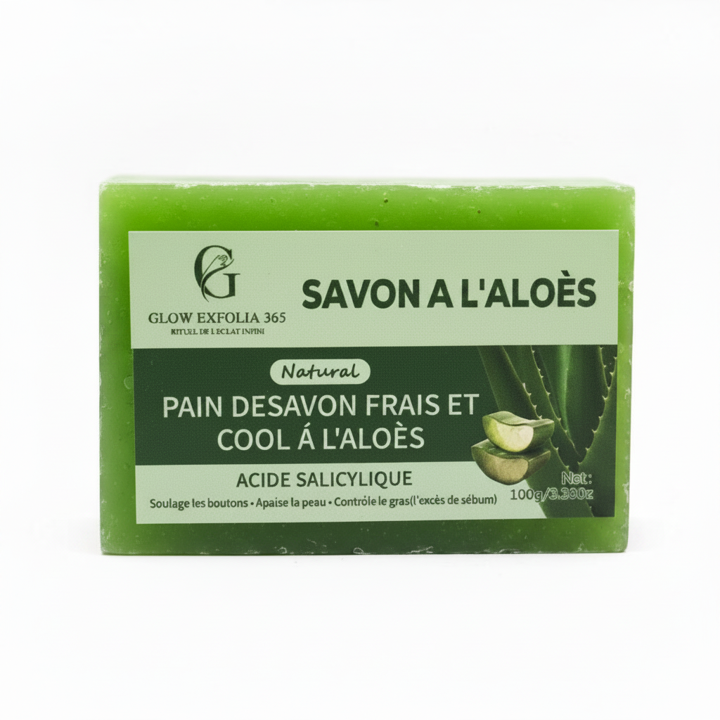 Packshot Savon à l'Aloès – Glow Exfolia 365